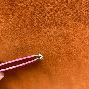 14k yellow gold fern leaf branch threadless end